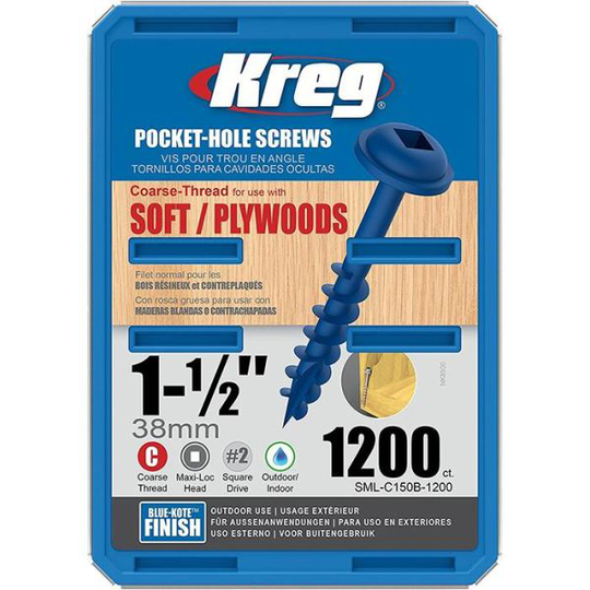 Kreg SML-C150B-1200 Skruv 38 mm 1200-pack