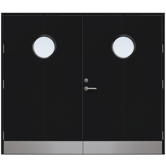 Slagport Lerhamn 2400 x 2000 mm, Frostat glas, Svart