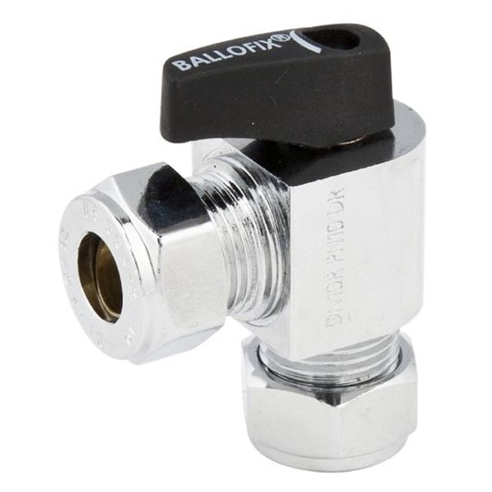 Ballofix 520 Kulventil med vred och klämring 10 x 12 mm