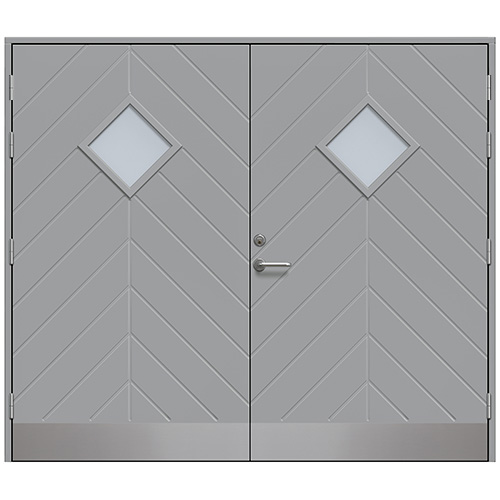 Slagport Saxtorp 2500 x 2100 mm, Frostat glas, Stengrå