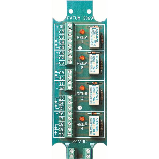 Alarmtech 3069.03 Reläplint 4 reläer, 24 V DC Skruv