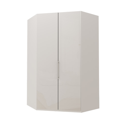 Walk-in Atlanta garderob 216 cm, Vitt glas, Vit