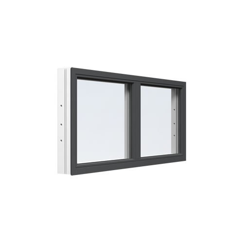 Energi Aluminium Fast fönster med mittpost 10, 11, Antracitgrå