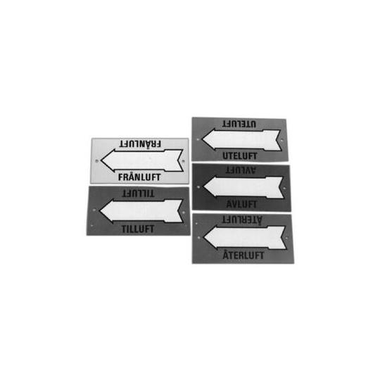 Nordisk Rörmärkning 905542 Märkskylt 165 x 80 x 0,4 mm Frånluft, gul