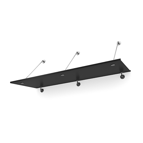 Entrétak Easy Collection - Tube Svart aluminium, Svart aluminium, 2000 mm