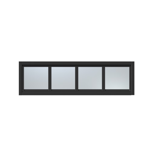Överljus med spröjs Näs 14x4, Svart, Frostat glas