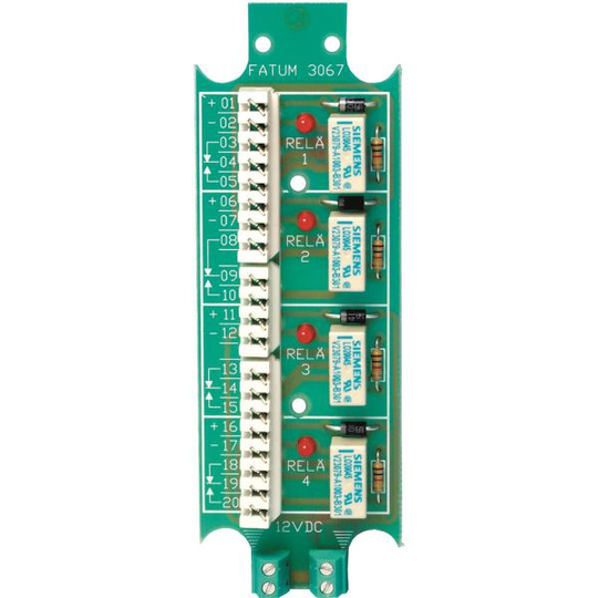 Alarmtech 3067.01 Reläplint 4-relä, 12 DC Skruv/skruv
