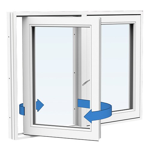 Energi Aluminium Sideswing-fönster 11, 10, Vit