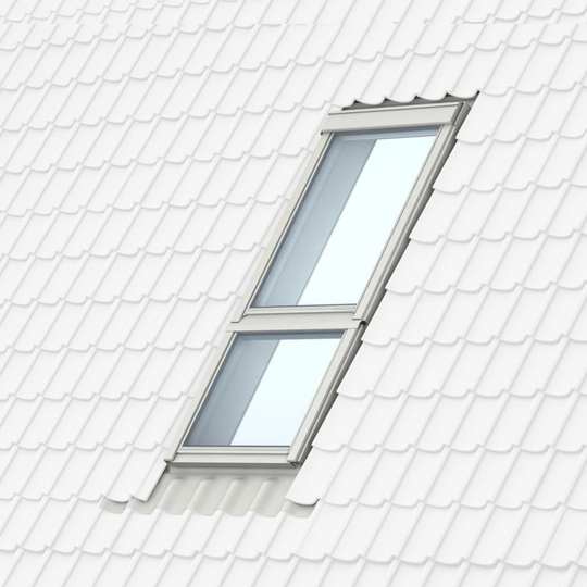 pivåfönster och fast Velux kombinerat takfönster 11 x 12, 11 x 9 dm