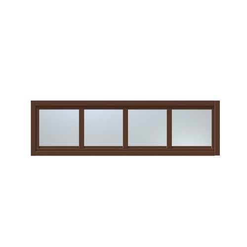 Överljus med spröjs Näs 9x4, Nötbrun, Frostat glas