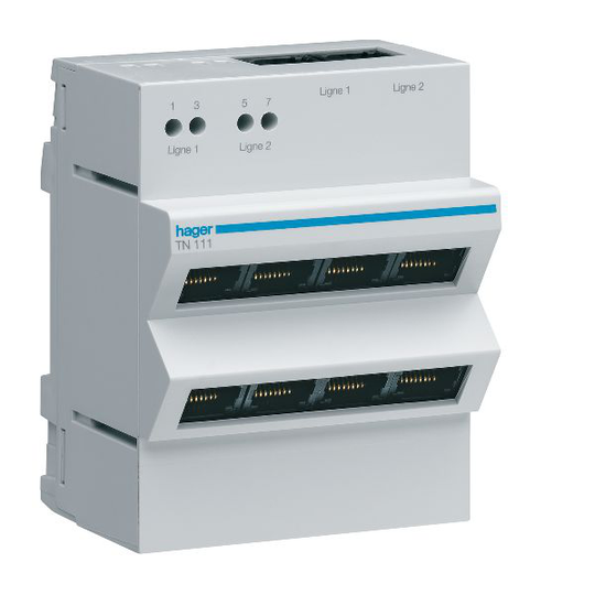 Hager TN111 Telemodul 2 in 4 ut, RJ45