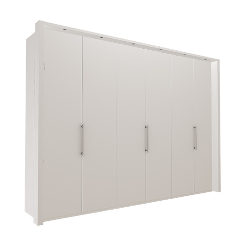 Garderob Atlanta - Vit 300 cm, 236 cm, Med ram