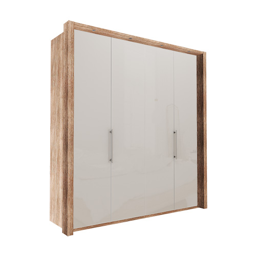 Garderob Atlanta - Ljus rustik ek 200 cm, 236 cm, Med ram