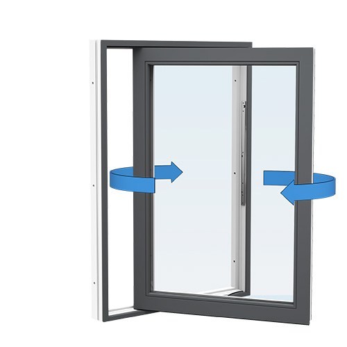 Energi Aluminium Sideswing-fönster 7, 14, Antracitgrå