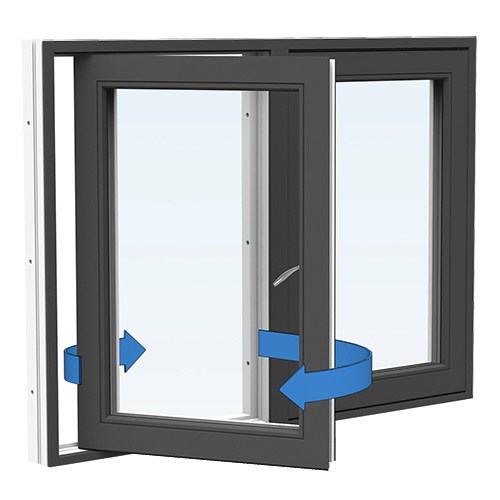 Energi Aluminium Sideswing-fönster 15, 8, Antracitgrå