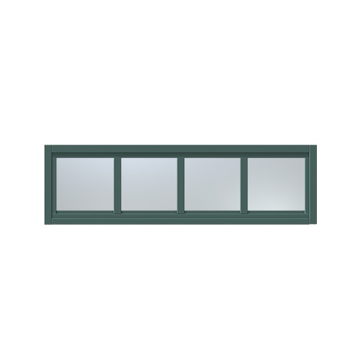 Överljus med spröjs Näs 10x4, Skogsgrön, Frostat glas