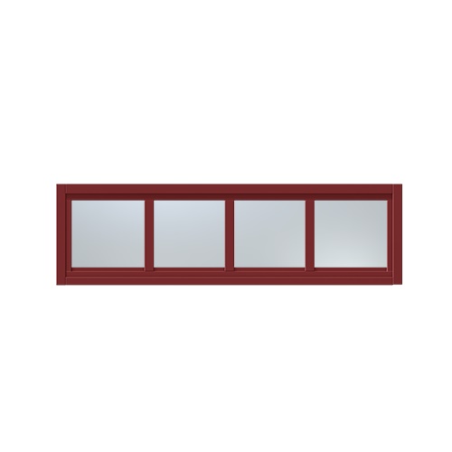 Överljus med spröjs Näs 14x4, Röd, Frostat glas